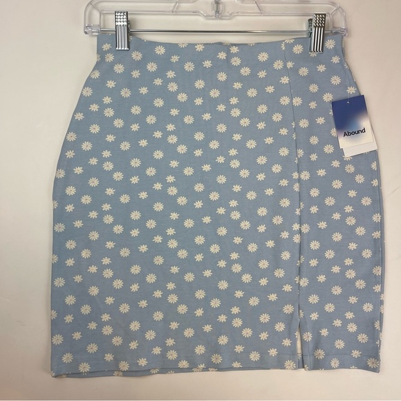 Nordstrom Blue Ditsy Floral Bodycon Mini Skirt S - Picture 8 of 14